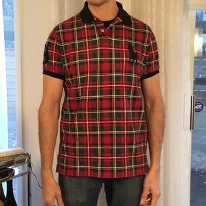Authentic Ralph Lauren plaid polo shirt. Size large. Custom fit.